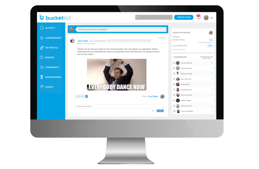 Leaderboards, Employee Recognition Program - Recognize